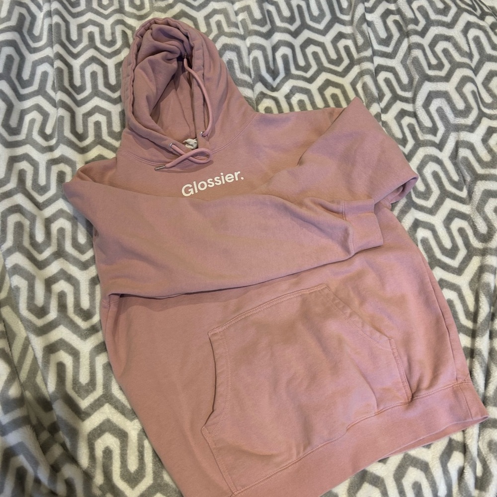 glossier pink hoodie